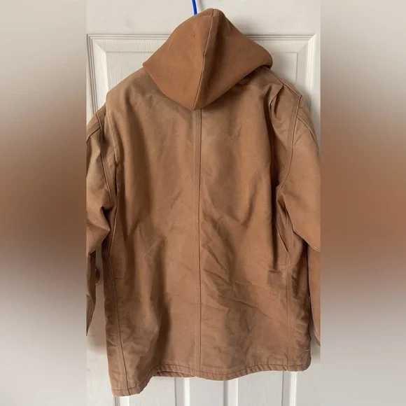 Carhartt C04 BRN blanket lined removable hood chore coat men’s size 46 USA Made